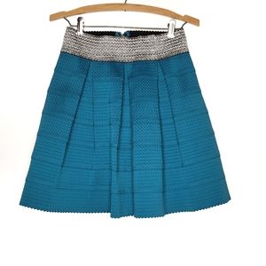 Francesca's | Miami Teal Blue Skater Skirt M